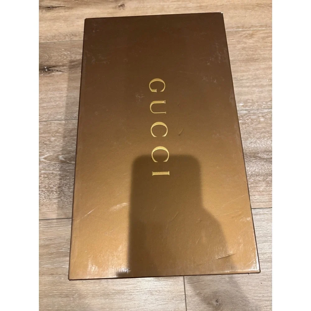 Gucci GG Embossed Leather Sneakers Low Top Lace Up Black Designer Shoes - Picture 11 of 14